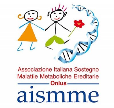 Il logo dell’AISMME (Associazione Italiana Sostegno Malattie Metaboliche Ereditarie)